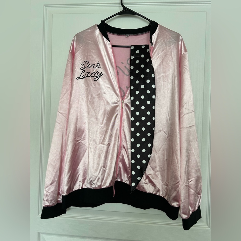 Pink Lady Satin Bomber Jacket - Pink